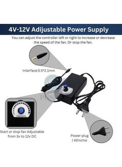 ESHMEET Lighting Hub HighSpeed DC Blower 40 56mm 12V200A Powered Fan with Variable Speed Controller Adapter  - Image 5