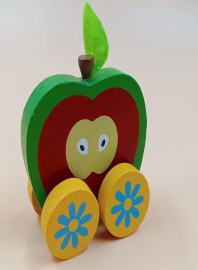 SubiMouIQ Wooden Push Pull Fruits Cars Toy - Vibrant Colorful Montessori Educational Toy for Toddlers & Kids | Kids Preschool Pull-Along Vehicle for Boys and Girls (2) - Image 3