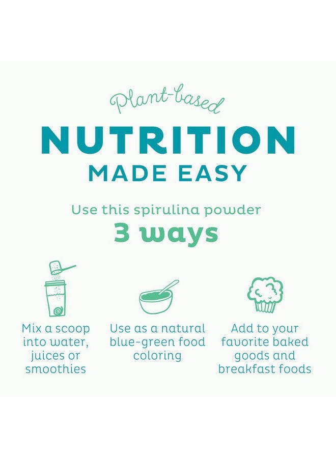 KOS Organic Spirulina Powder - USDA Certified Organic, 109 Servings of Superfood Powder for Smoothies & Juices, Non-Irradiated Blue Green Algae, Plant Based with Antioxidants, Vegan (13.5oz) - Image 4