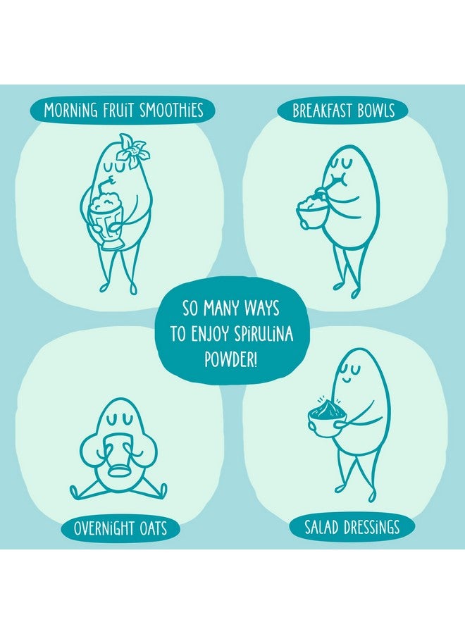 KOS Organic Spirulina Powder - USDA Certified Organic, 109 Servings of Superfood Powder for Smoothies & Juices, Non-Irradiated Blue Green Algae, Plant Based with Antioxidants, Vegan (13.5oz) - Image 5