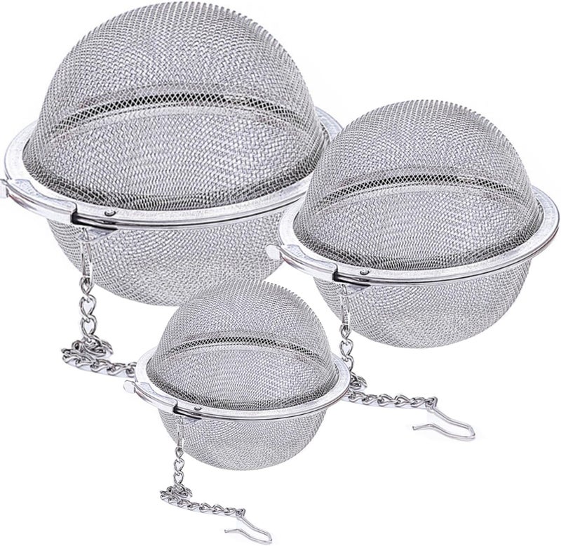 Jedrey Stainless Steel Mesh Tea Ball, Extra Fine Mesh Tea Infuser for Loose Leaf Tea, Tea Strainers Tea Infuser Strainer Filters for Tea 3piece set - Image 1