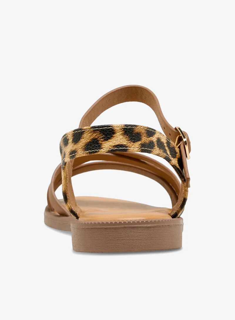 Celeste BROWN Women Animal Print Sandals for Women | Best Price UAE