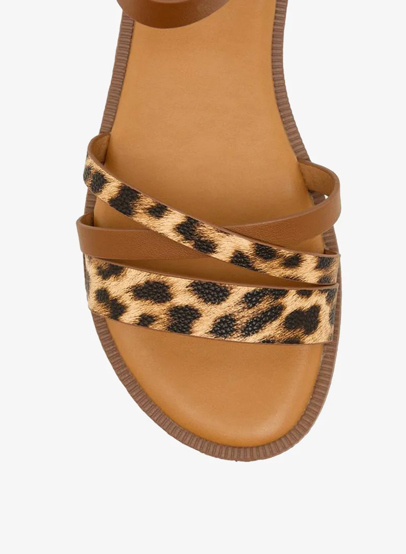 Celeste BROWN Women Animal Print Sandals for Women | Best Price UAE