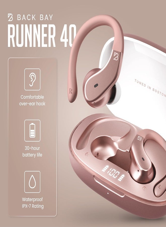 Back Bay Audio - Runner's Wireless Earbuds Bluetooth Headphones for Sports, Hook Over The Ear Buds, Deep Bass, Wrap Around Earphones with Earhooks for Running, Workout Wireless Headphones for The Gym - Image 3
