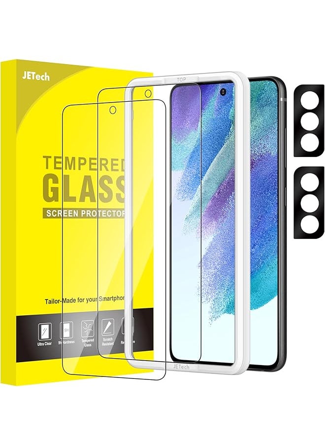 Jetech Screen Protector For Samsung Galaxy S21 Fe 5G With Camera Lens Protector Easy Installation Tool Tempered Glass Film Fingerprint Id Compatible 2 Pack Each  - Image 1