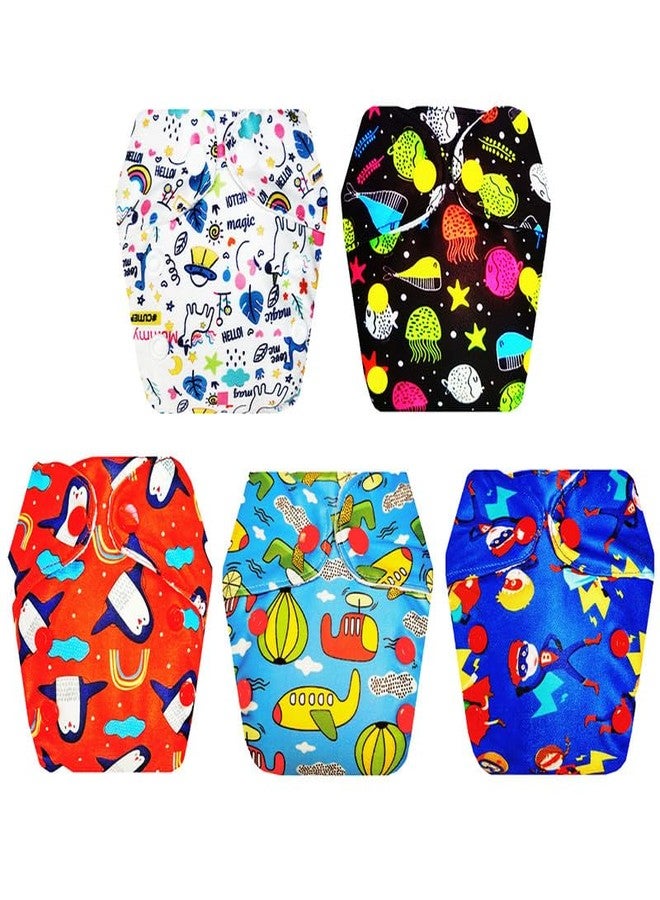 حفاضات قماشية فاخرة من دمبلدو للأطفال حديثي الولادة مع طبقة امتصاص مدمجة (عبوة من 5) | ملائمة تمامًا | طبقة امتصاص من 6 طبقات | مناسبة للسفر | موثوق بها من قبل الأمهات | من 0 إلى 4 أشهر | للجنسين - Image 1