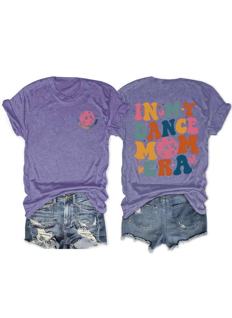 Generic - Fashionable Short Sleeve T-shirt For Women In My Dance Mom Era Ball New Style Crew Neck Tee Purple front chest (color picture) - Image 1