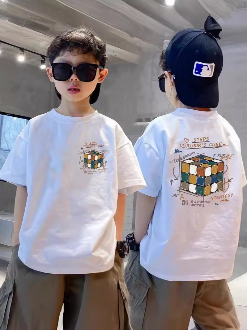 Pure Cotton Boys' Round Neck Short-Sleeved T-Shirt 2026 New Style Kidsren'S Loose-Fitting Bottoming Shirt For Older Kidsren Trendy Half-Sleeved Top - Image 2