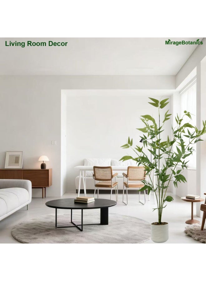 MirageBotanics 110cm Artificial Bamboo Tree Faux Plant Tree with White Pot, Fake Plants Large Tropical  Bamboo Tree, in Pot for Indoor Outdoor Office Garden balcony patio Home Decor - Image 1