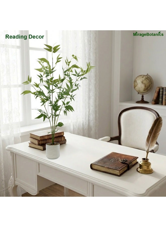 MirageBotanics 110cm Artificial Bamboo Tree Faux Plant Tree with White Pot, Fake Plants Large Tropical  Bamboo Tree, in Pot for Indoor Outdoor Office Garden balcony patio Home Decor - Image 2
