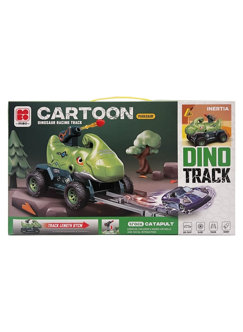 mibo Dinosaur Track Play Set with Mini Metal Cars - Image 1