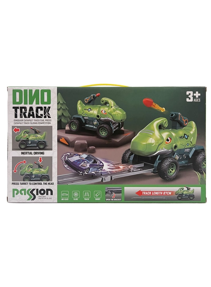 mibo Dinosaur Track Play Set with Mini Metal Cars - Image 2