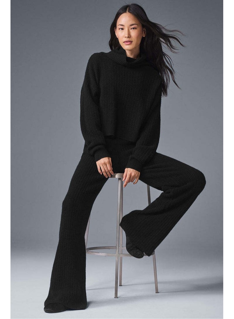 alo Alo Yoga Waffger Knitted Cashmere Wide-Leg Straight Floor-Length Sports Trousers - Image 2