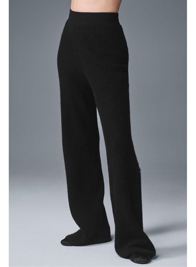 alo Alo Yoga Waffger Knitted Cashmere Wide-Leg Straight Floor-Length Sports Trousers - Image 1