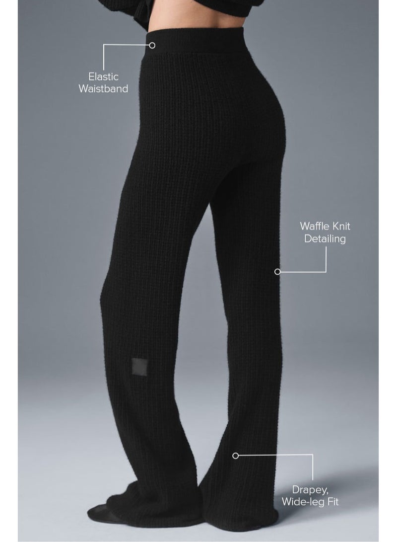 alo Alo Yoga Waffger Knitted Cashmere Wide-Leg Straight Floor-Length Sports Trousers - Image 3