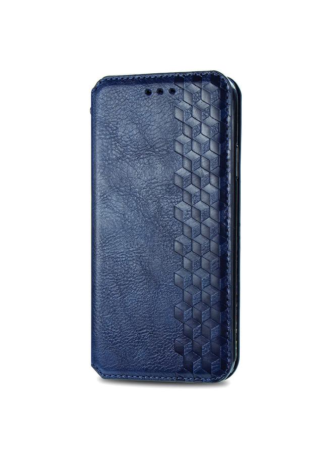 اس-توب جراب هاتف Realme 12 Pro+ جراب هاتف جلدي مغناطيسي مضغوط بشبكة مكعبة - Image 2