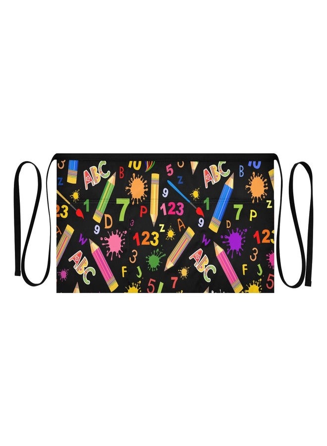 Aflyko Waist Apron Fun Back To School Short Waitress Server Apron Chef Half Apron Waiter Bartender Waterproof 3 Pockets Apron for Garden Kitchen Restaurant - Image 1