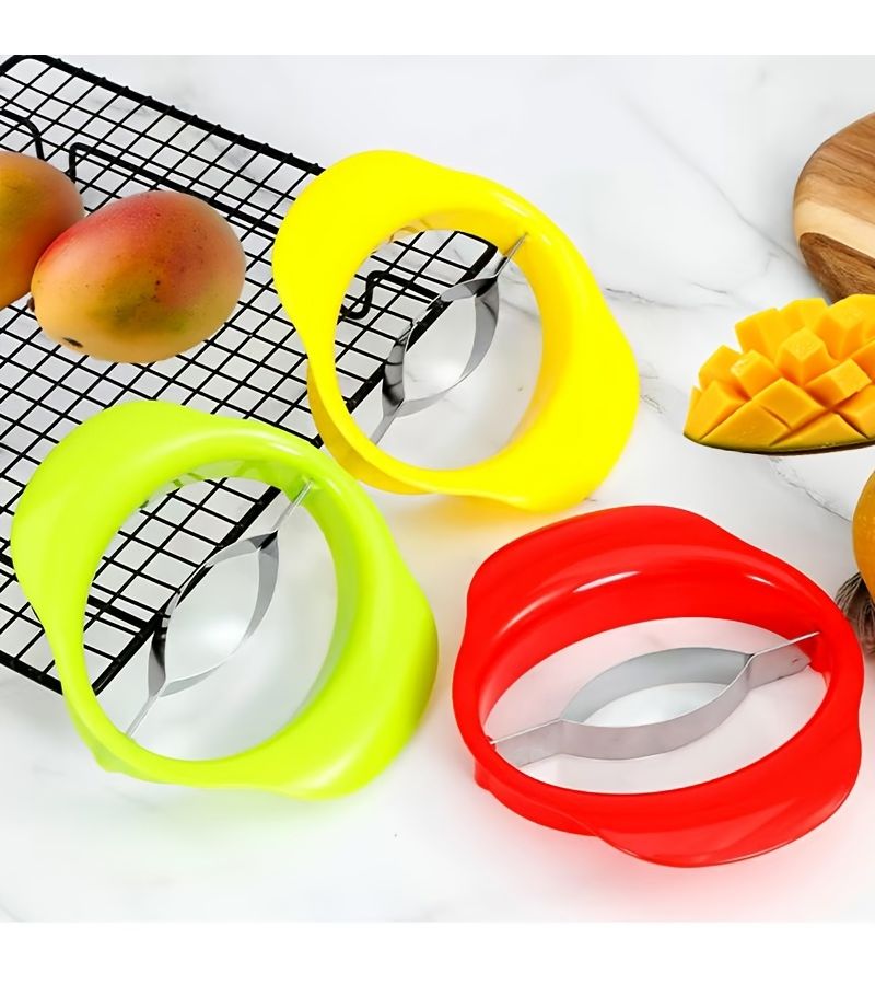 Green Mango Slicer Plastic Fruit Cutter Easy Peel Pit Perfect Cut Kitchen Gadget - Image 2