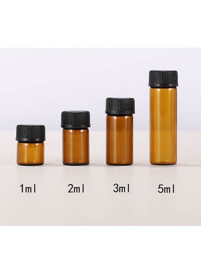 ZbFwmx 12 Pack Set Brown Screw Cap Glass Bottle Small Mini Empty Oil Amber Vial 5Ml  - Image 3