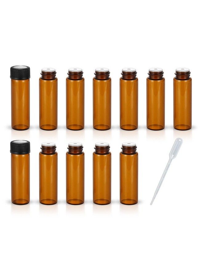 ZbFwmx 12 Pack Set Brown Screw Cap Glass Bottle Small Mini Empty Oil Amber Vial 5Ml  - Image 1