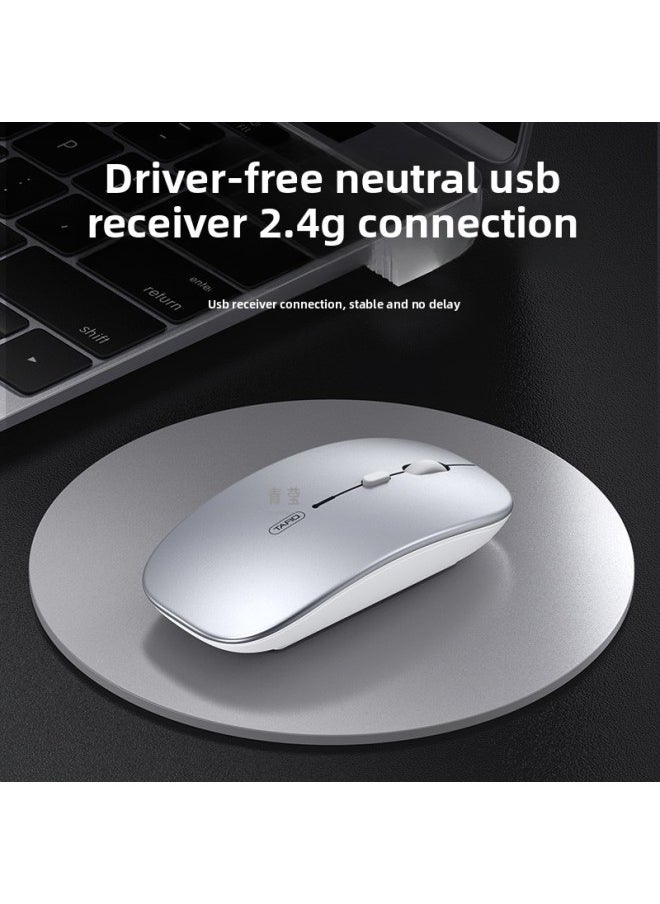 Generic - Unlimited Mute Wireless Charging Home External Dual-mode Desktop Bluetooth Mouse Laptop Office-Specification:Magic Black Wireless Version Qingying Rechargeable + Silent Qingying Comes With Mouse Pad - Image 1