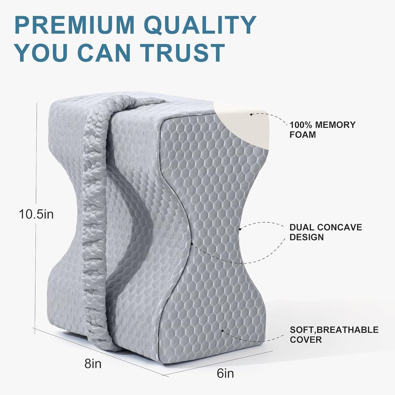 UJPFEO Knee Pillow for Side Sleepers,Cooling Leg Pillow for Sciatica, Knees,Back,Joints Between Legs,HIPS Pain Relief When Side Sleeping,Spine Aligning Support for Surgery Recovery, Pregnancy - Image 5