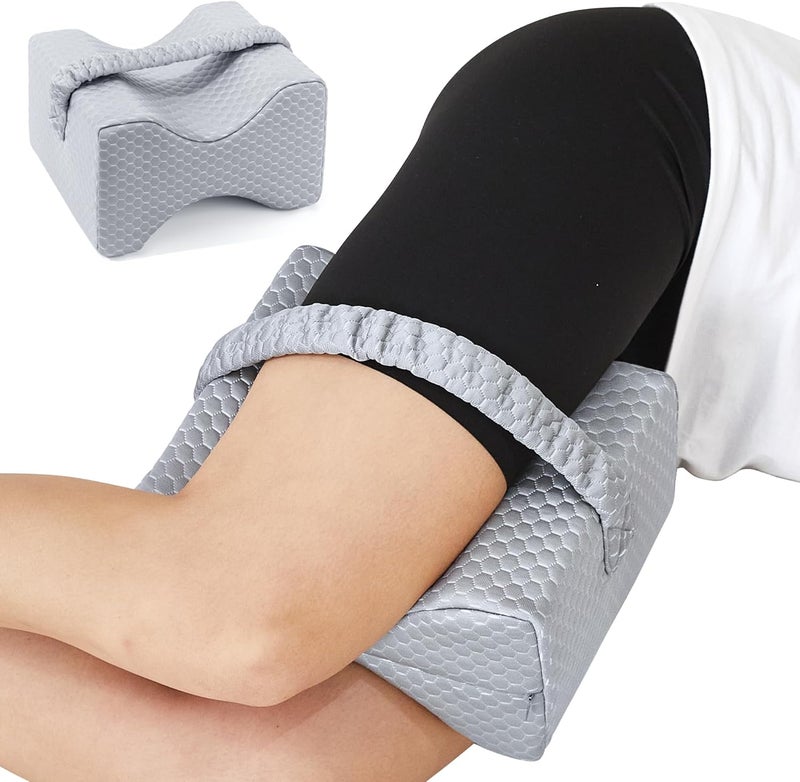 UJPFEO Knee Pillow for Side Sleepers,Cooling Leg Pillow for Sciatica, Knees,Back,Joints Between Legs,HIPS Pain Relief When Side Sleeping,Spine Aligning Support for Surgery Recovery, Pregnancy - Image 1
