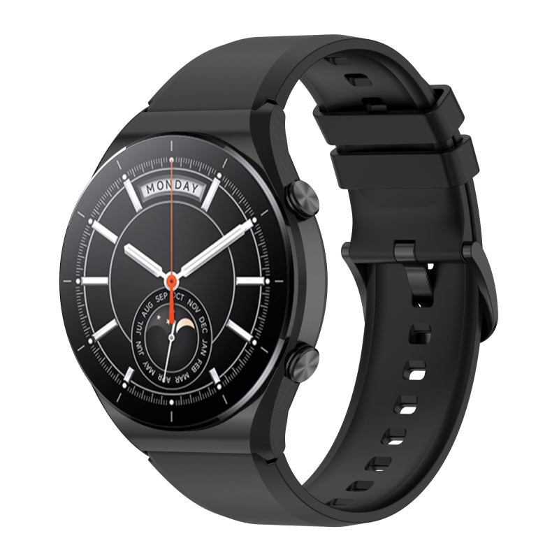 For Xiaomi Watch S1 22Mm Protruding Head Glossy Silicone Watch Band(Black) - Image 4