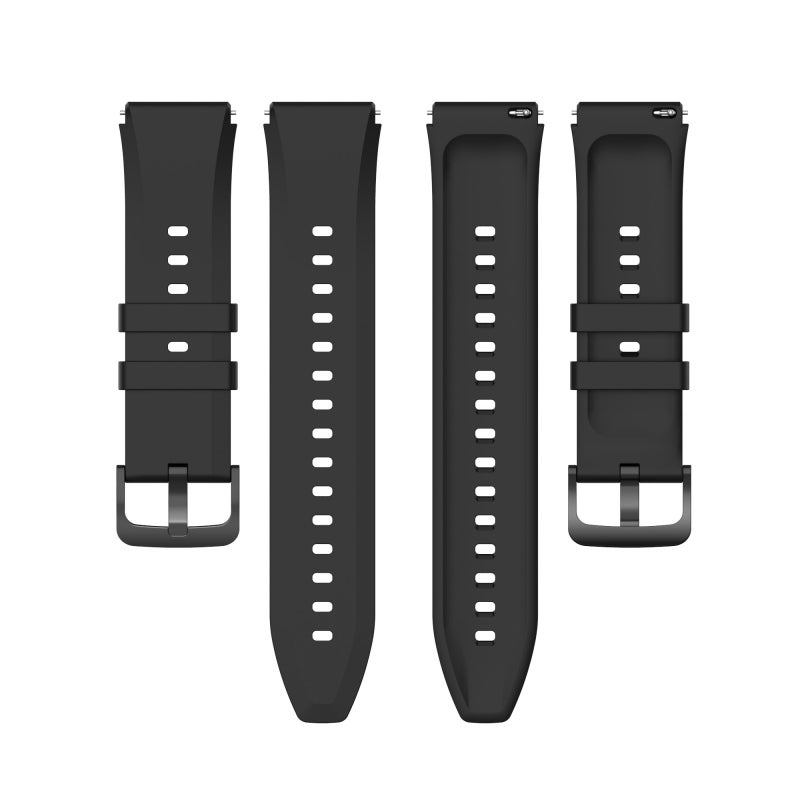 For Xiaomi Watch S1 22Mm Protruding Head Glossy Silicone Watch Band(Black) - Image 2