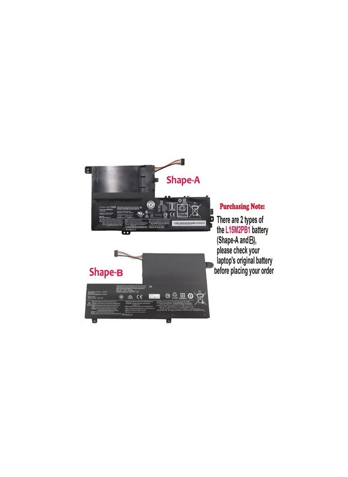 Generic Replacement Laptop Battery L15M2PB1 L15L2PB1 L15C2PB1 L15M3PB0 L15C3PB1 for Lenovo Flex 4 1435 1470 1580 IdeaPad Yoga 510-14AST 510-14IKB/14ISK 510-15 ISK/15IKB Series (7.5V 35WHr)  - Image 1
