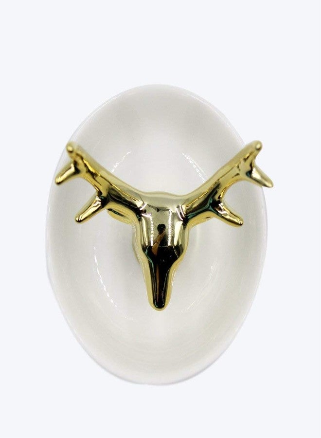 MOSSTYUS Jewelry Tray, Gold Ceramic Decorative Deer, Ring Dish Holder, Jewelry Organizer, Home Gifts for Women - Image 5