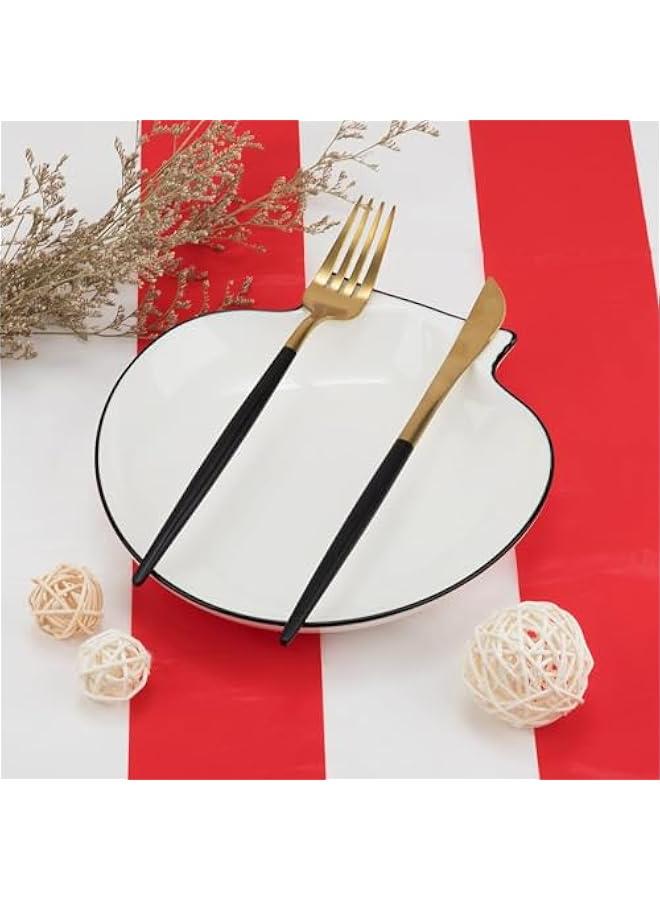 MOXO 2 Red and White Striped Tablecloth Plastic Stripe Table Cover Carnival Circus Tablecloths Waterproof Rectangle Tablecloth for Holiday Party Picnic Decoration, 54 x 107 - Image 5