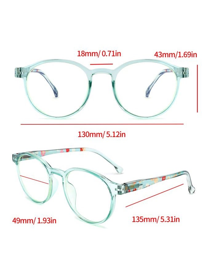 LANLANG 5 Pack Blue light blocking Reading Glasses for Women with Spring Hinge, Round, 5 Colors, PC frame, Lightweight, +2.0 diopters - Image 5