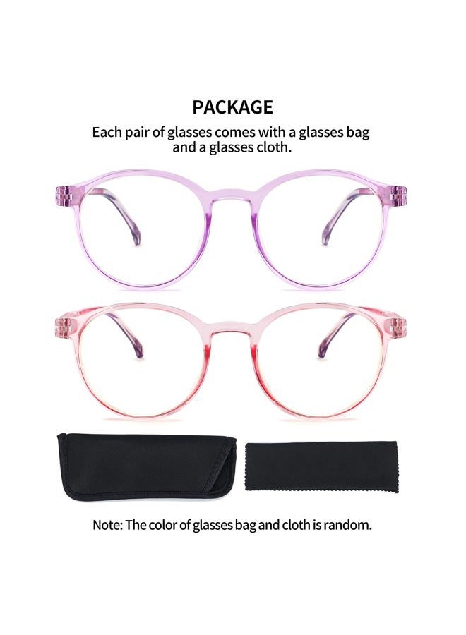 LANLANG 5 Pack Blue light blocking Reading Glasses for Women with Spring Hinge, Round, 5 Colors, PC frame, Lightweight, +2.0 diopters - Image 4