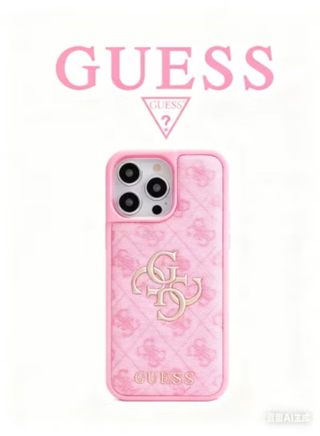 GUESS IPhone 16 Pro  cover, with a logo and a leather design approved by the global brand Guess - Image 1