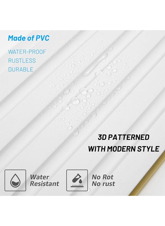 DUNISO 12Pcs 3D Wall Panels Peel and Stick, Slat Wall Panel for Modern Decor, Wall Accents for Interior Wall Decor, PVC Flower Textured Wall Panels for Living Room Lobby Bedroom Hotel Office，50*50cm，White  - Image 4