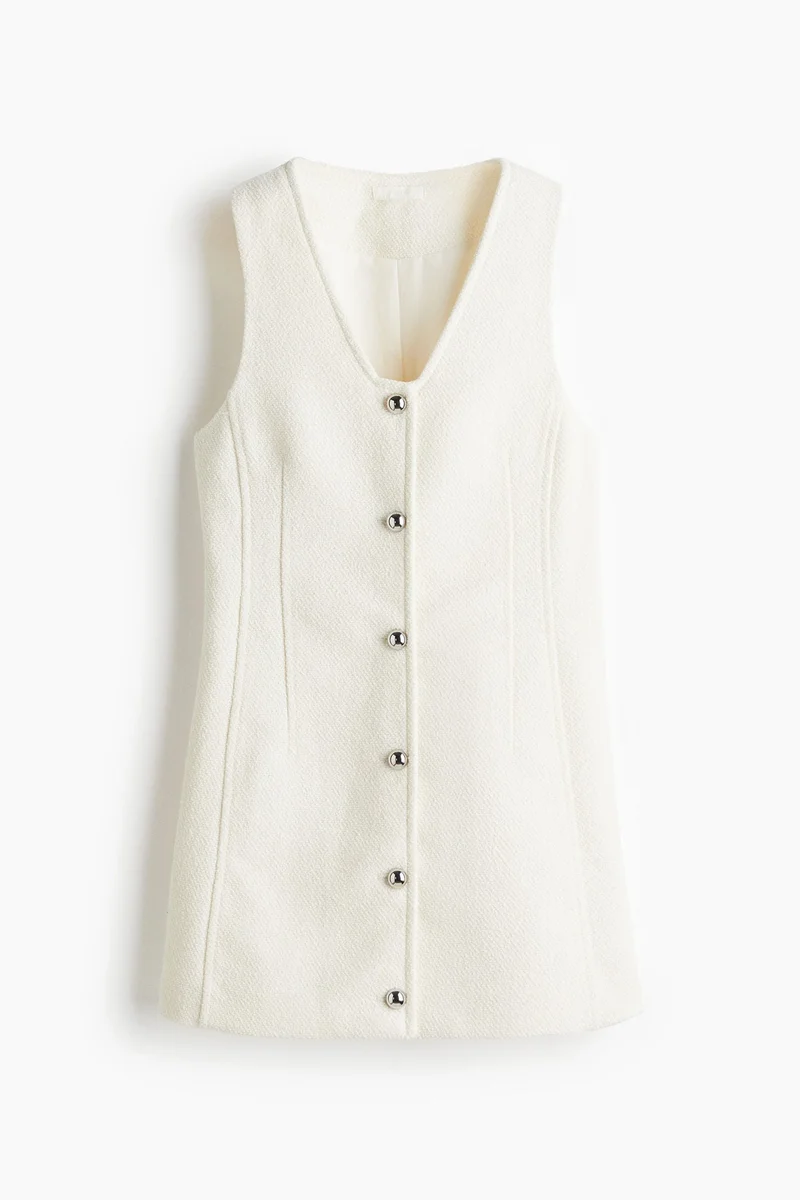 H&M Button-front bouclé dress