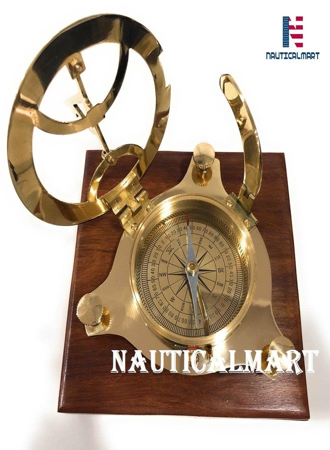NAUTICALMART Brass Sundial Compass Marine Boat Gift Pocket Sun Dial in Box Nautical Marine Gift Sun Clock Pirate Ship Replica Watch - Image 3