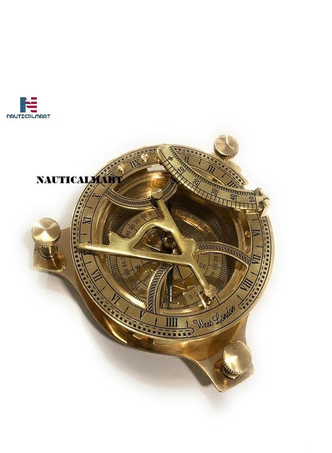 NAUTICALMART Brass Sundial Compass Marine Boat Gift Pocket Sun Dial in Box Nautical Marine Gift Sun Clock Pirate Ship Replica Watch - Image 2