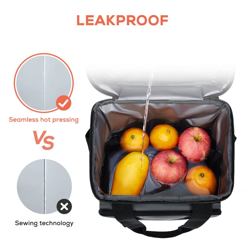 TOURIT Large Lunch Bag 14L Insulated Lunch Box Lunch Cooler for Men&Women Work, Dark Gray - Image 5