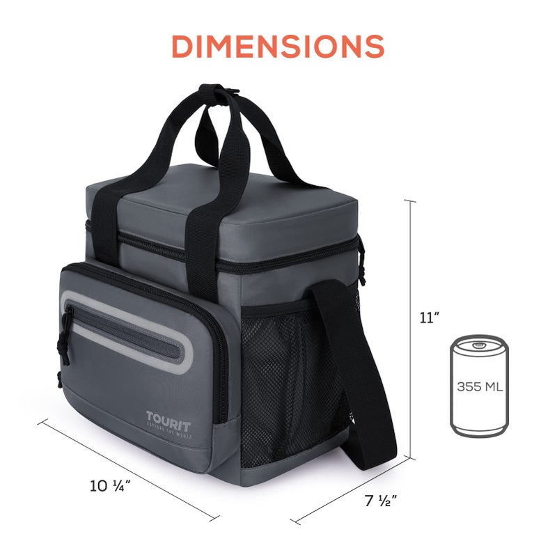 TOURIT Large Lunch Bag 14L Insulated Lunch Box Lunch Cooler for Men&Women Work, Dark Gray - Image 2