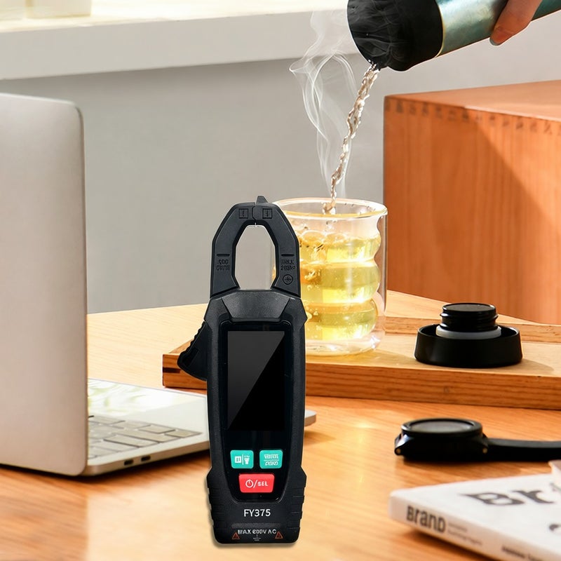 Digital Clamp Meter: 53x35mm LCD Display Black - True RMS 5999 Counts AC/DC Clamp Meter for Electrical Testing, Car Repair, Industrial Temperature Measuring - Image 4