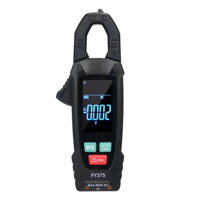 Digital Clamp Meter: 53x35mm LCD Display Black - True RMS 5999 Counts AC/DC Clamp Meter for Electrical Testing, Car Repair, Industrial Temperature Measuring - Image 1