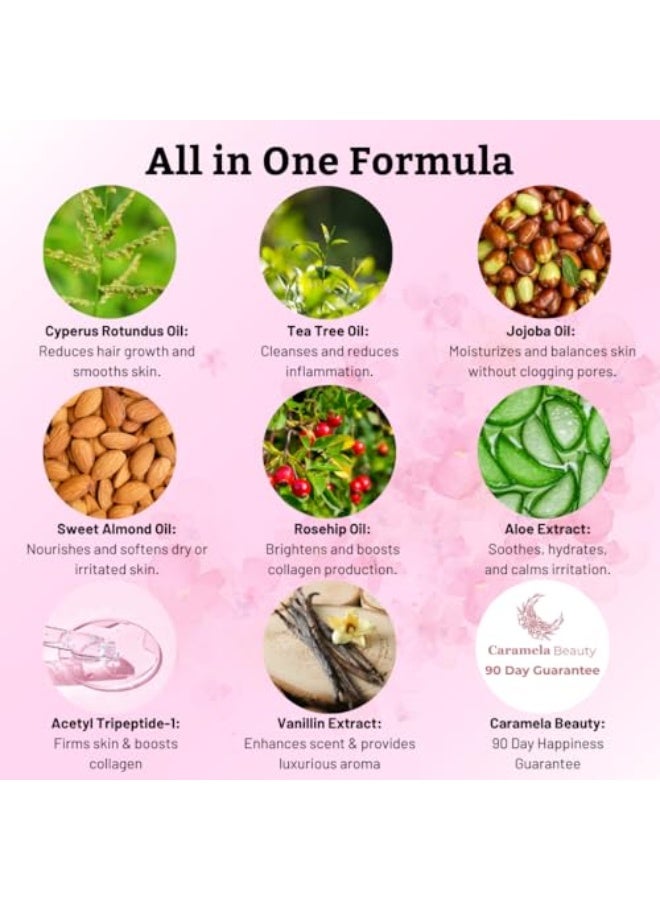 زيت السعد المستدير 60 مل - زيت سعد مستدير طبيعي لإزالة الشعر، مرطب وملطف، زيت سعد للحد من نمو شعر الجسم، زيت إزالة الشعر مثالي لجميع أنواع البشرة - Image 3