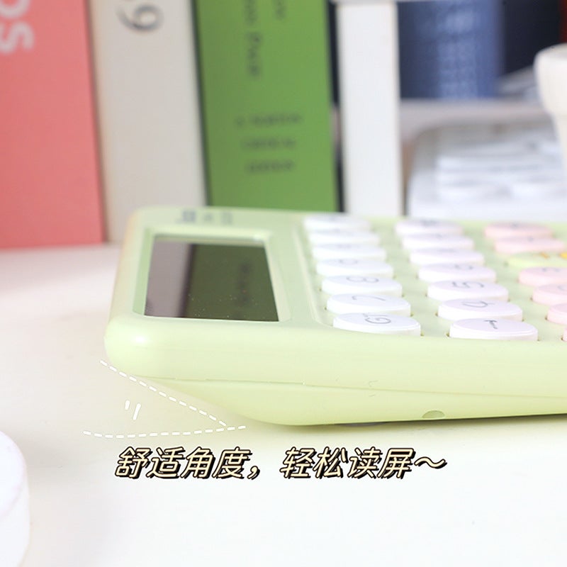 Cute Cartoon High-Value Calculator Student Finance Office Mute 12-Bit Big Button Computer - Image 5