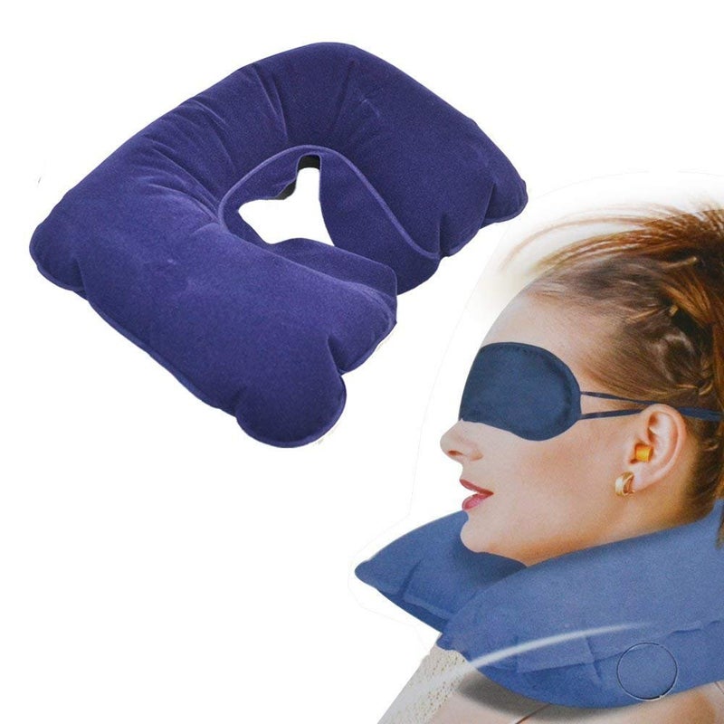 Clomana CLOMANA® Velvet Multicolour Tourister Travel Pillow for Tourist Person with Eye Mask and Ear Bud - Image 4