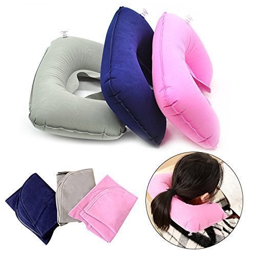 Clomana CLOMANA® Velvet Multicolour Tourister Travel Pillow for Tourist Person with Eye Mask and Ear Bud - Image 3