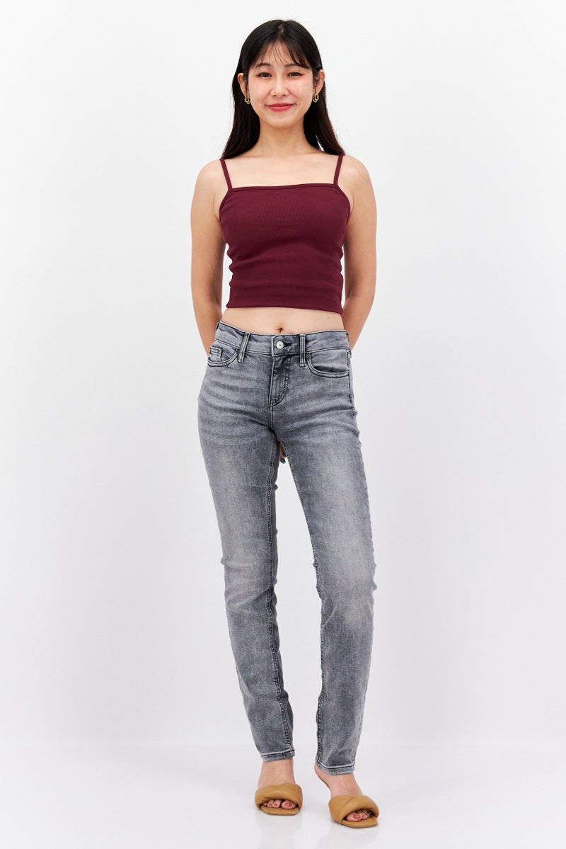 ESPRIT Women Slim Fit Washed Stretchable Jeans, Black - Image 4