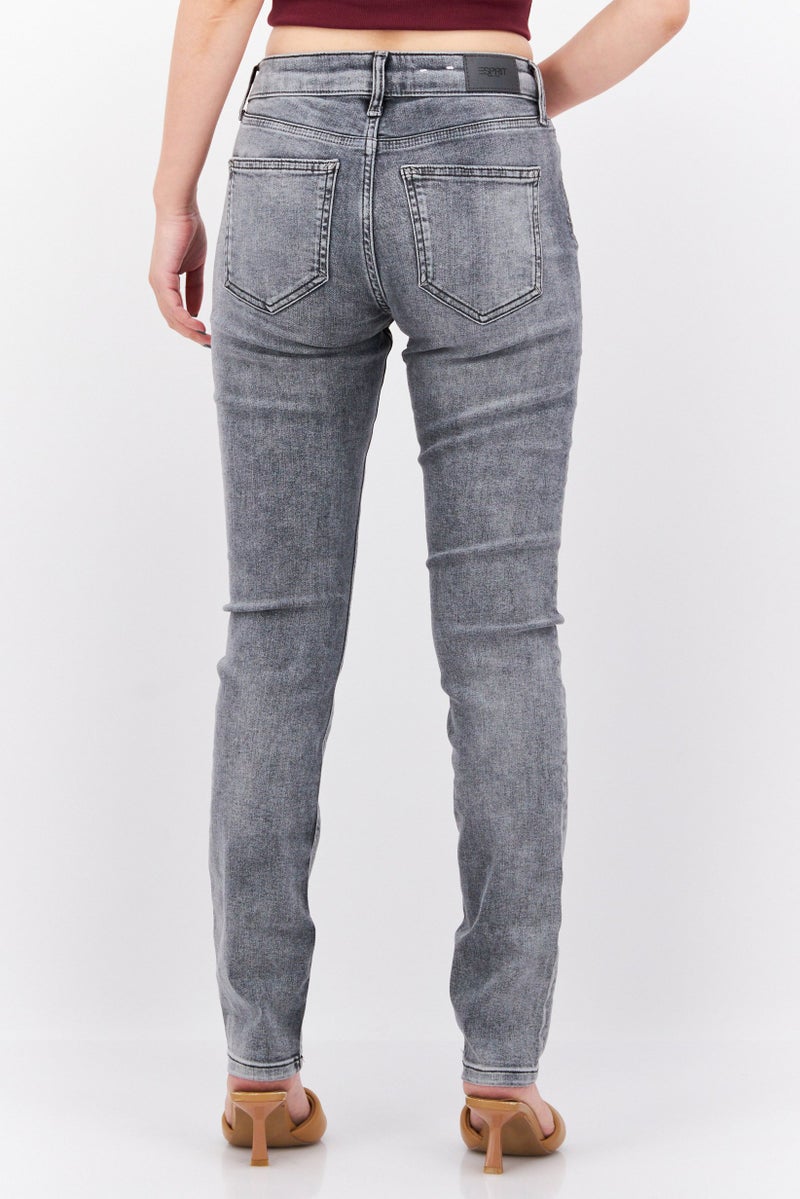 ESPRIT Women Slim Fit Washed Stretchable Jeans, Black - Image 3