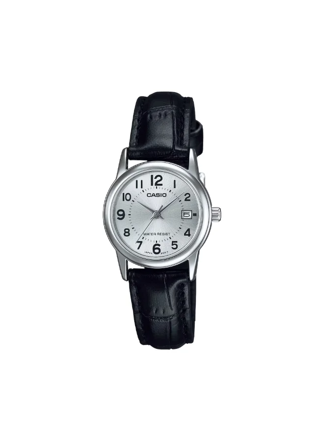 كاسيو Women's Leather Analog Watch LTP-V002L-7B - 25 mm